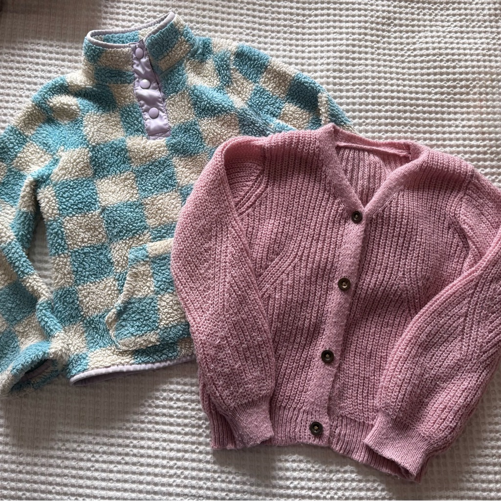Cat & Jack Lavender And Light Blue Sherpa Pullover